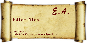 Edler Alex névjegykártya